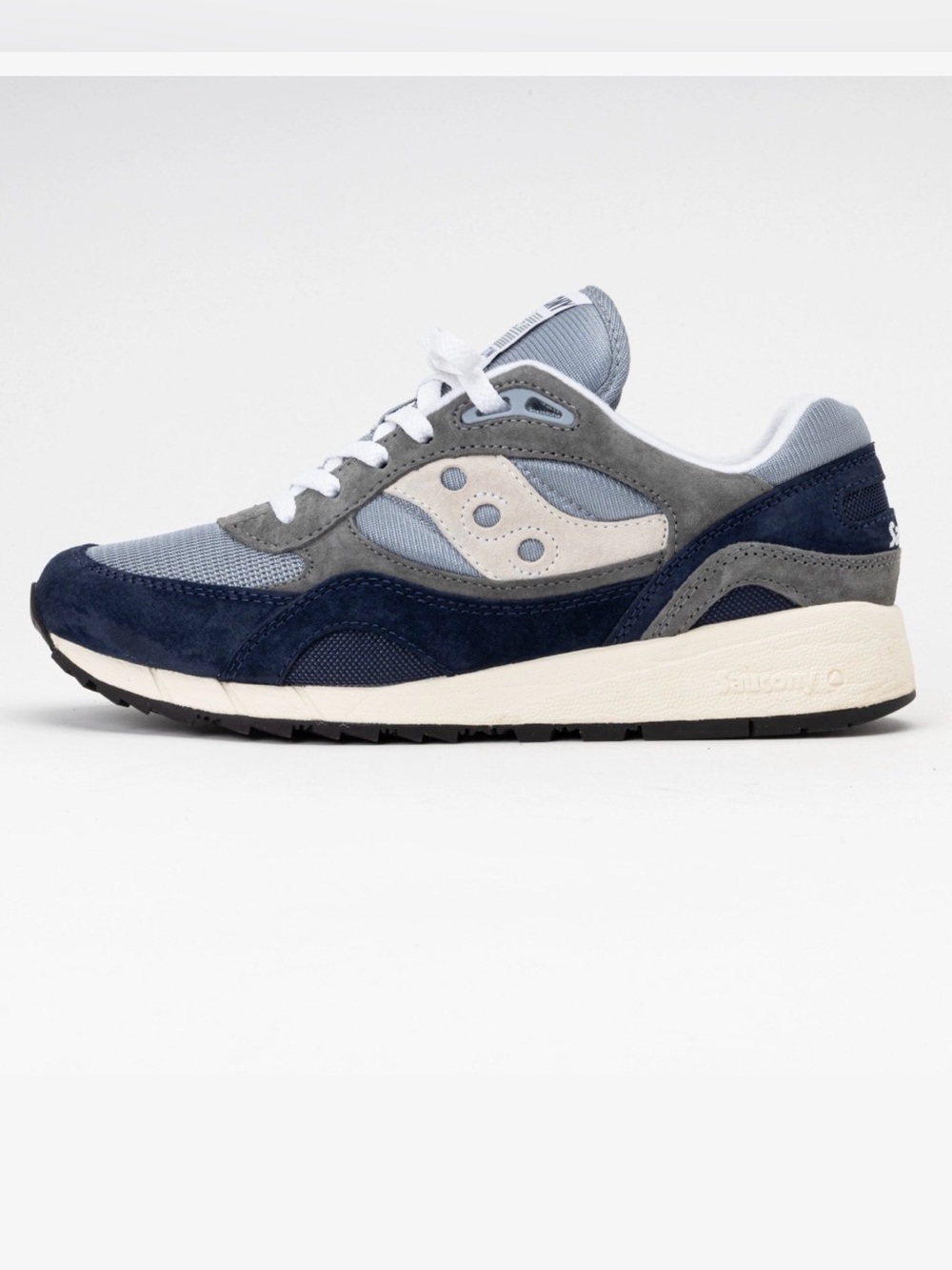 Saucony Shadow 6000 Grey And Navy Trainers Size 9.5 Womens 8 Mens